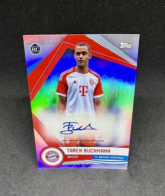 Tarek Buchmann Auto Rookie - 2023/24 Topps FC Bayern München Fan Set Autogramm