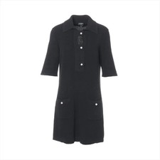 Chanel Coco Button 23 years Cotton Dress 34 Ladies' Black  P74602K10722 Imitatio