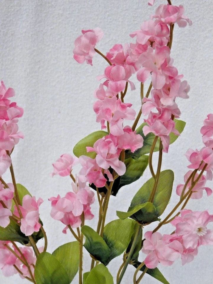 11 in. Dos Tonos ROSA Suave Seda Aliento Bebé FLOR Betta-safe Planta, Base Piedra Foto 2 de 3