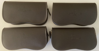 Jeff Banks London Brille/Sonnenbrille Schutzetui dunkelbraun Leder x 4 -NEU