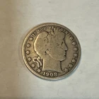 1908 D Barber Head Silver Half Dollar