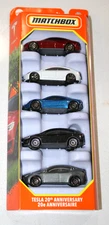 New Matchbox Metal Tesla 20th Anniversary 5 Pack Models S 3 X Y & 2020 Roadster