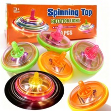 PROLOSO 100 Pcs Light Up Spinning Tops LED Flashing Spinners Gyroscope