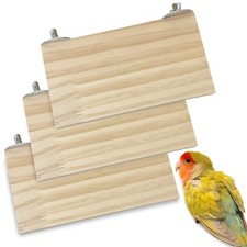 kathson Bird Wood Platform Parrot Perch Stand Parakeet 6.3x2.5in,3PCS