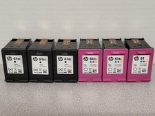 Lot of 6 VIRGIN EMPTY HP 61 61XL Color Black Ink Cartridges-3 Color 3 Black