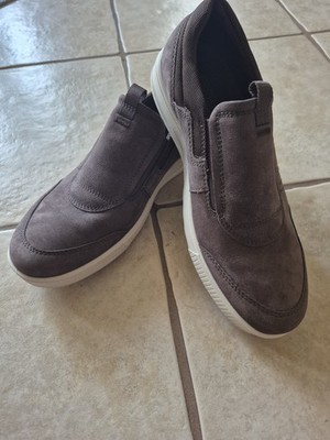New ECCO Gray Leather Slip-On  EU 41, US 7, Made In Portugal Comfort Shoes 