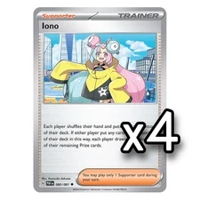4x Iono 080/091 Paldean Fates English Pokemon Card Non Foil Playset x4