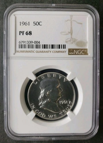 1961 Proof 50c Franklin Silver Half Dollar NGC PF68