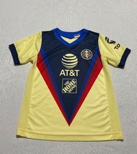 Club America Shirt Youth Small Yellow Blue Soccer Jersey Liga MX Furia Deportes