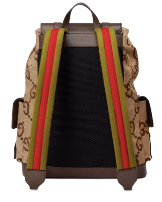 $3100 NEW Gucci Jumbo GG Backpack Bag Web Logo Brown Leather $3100 NEW Gucci Jumbo GG Backpack Bag Web Logo Brown Leather