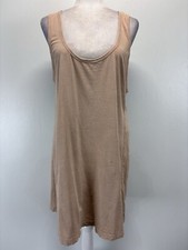 Zara Tank Dress Sz Large Women’s Tan Sleeveless Short Casual Shift Comfort