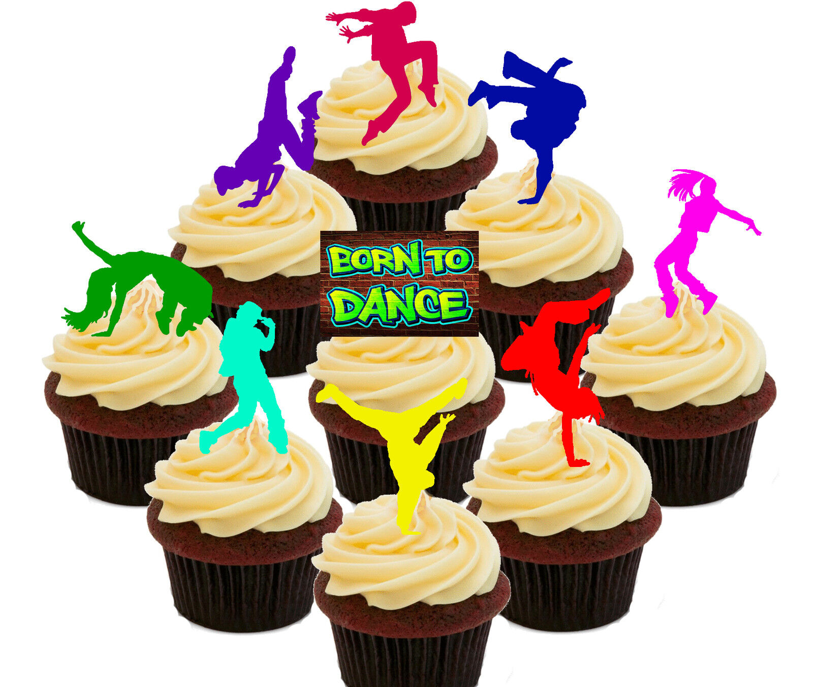 Street Dance Hip Hop 36 Edible Toppers Bun overseas Decorations Cup Cake Now on sale