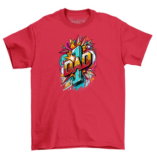 #1 Dad T-shirt - Because Every Dad is a Superhero! Funny & Cool Tee, Unisex Prin - Picture 4 of 46