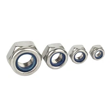 M2-M20 304 / 316 / 201 Stainless Steel Nylon-Insert Locknuts DIN985 Hex Nuts 