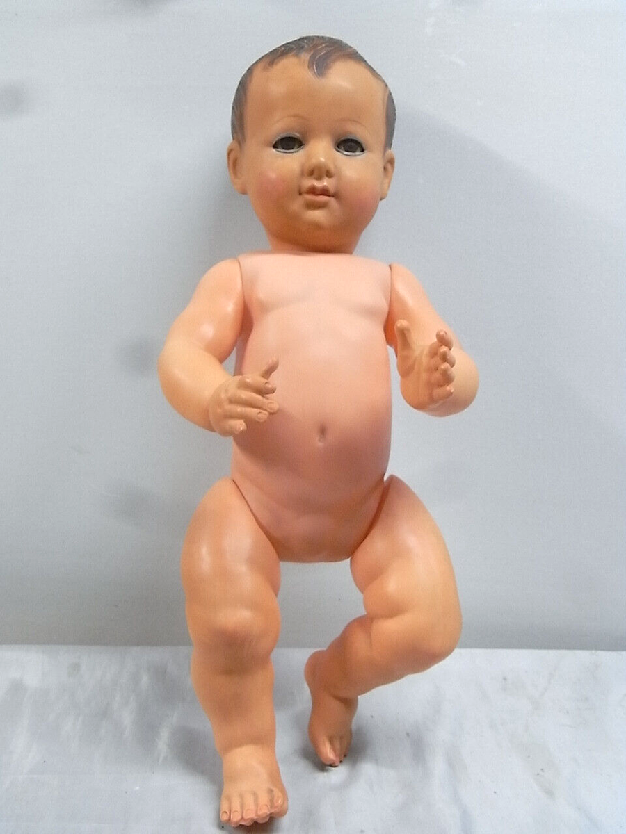 Ancien Baigneur Poupée Celluloïd Tête D'aigle Petitcollin, 57 Cm, Années 1950