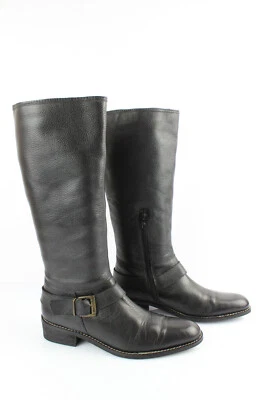 SAN MARINA Bottes Cavalières en Cuir Grainé Noir T 38 Excellent Etat - Photo 1/4