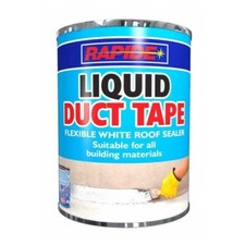 RAPIDE 500ML LIQUID DUCT TAPE FLEXIBLE WHITE ROOF SEALER - FOR ALL MATERIALS