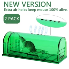 2Pcs Mouse Trap Case Rat Catcher Mice Cage Pest Humane Large Live Rodent Control