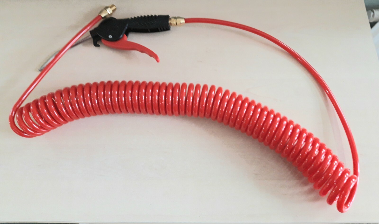 Air gun assembly Red pu recoil hose 7.5 Metres 1/4 bsp air compressors