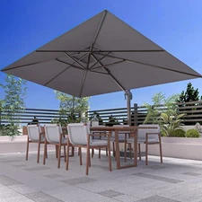 10x13' Patio Umbrella Cantilever Outdoor Hanging Umbrella Extra Large Gray