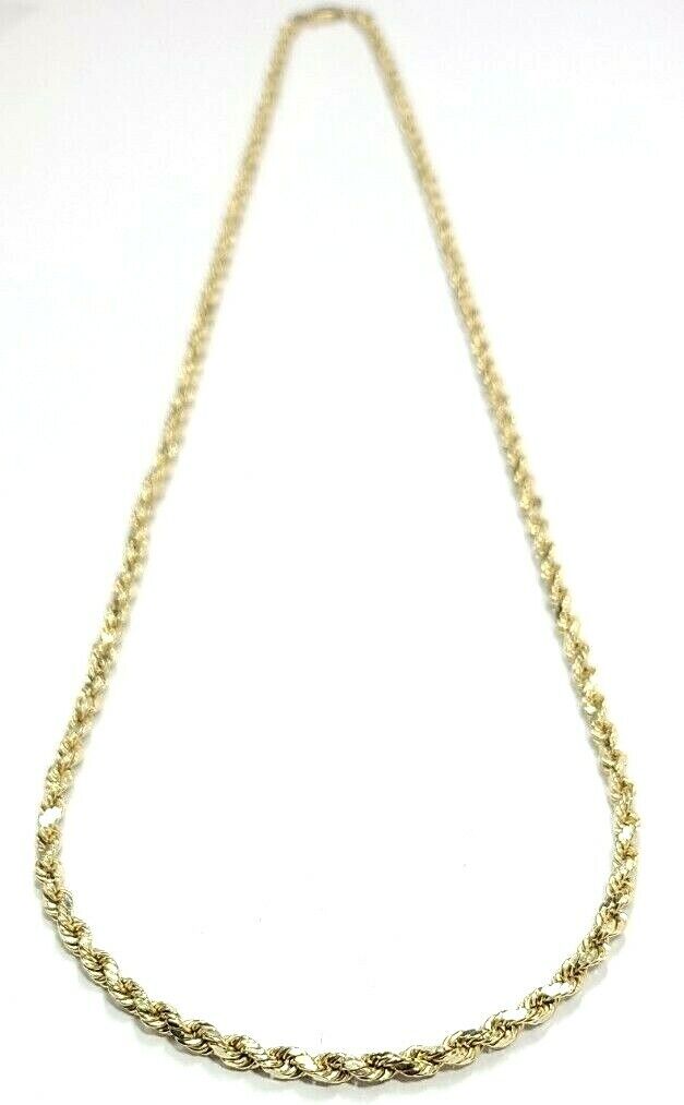 CX 10k Yellow Gold Hollow Lightweight Rope Chain Necklace 20 CX 10k Yellow Gold Hollow Lightweight Rope Chain Necklace 20