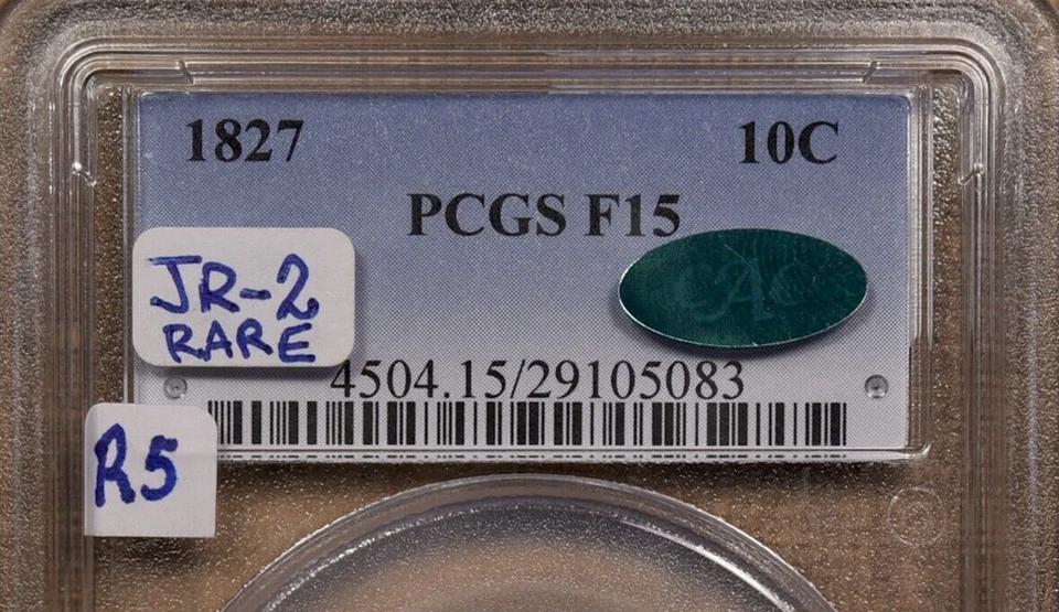 1827 PCGS F15 CAC JR-2 🔴 $18,000 APR 🔴 Pop 10 ALL Grades ✅ Bust Dime ✅ - Image 2 of 4