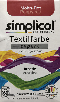 Simplicol textile dye expert-poppy red-also for wool & silk-150 gr