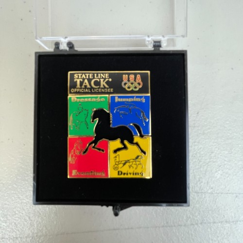 Vintage Olympic Pin Equestrian State Line Tack Dressage Horses Teams Sports PUSA - Picture 2 of 11
