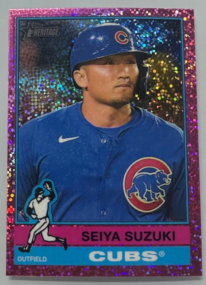 2025 Topps Heritage  Seiya Suzuki Chrome Pink Sparkle #253 Cubs