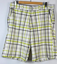 OP Ocean Pacific Mens Size 34 White Striped OPFLEX 4 Way Stretch Bermuda Shorts