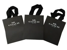 Coach Paper Shopping Gift Bags - Qty 3 (approx 7-5/8"x9-5/8"x4-5/8")