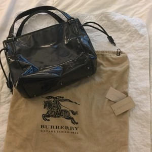 burberry black leather tote bag