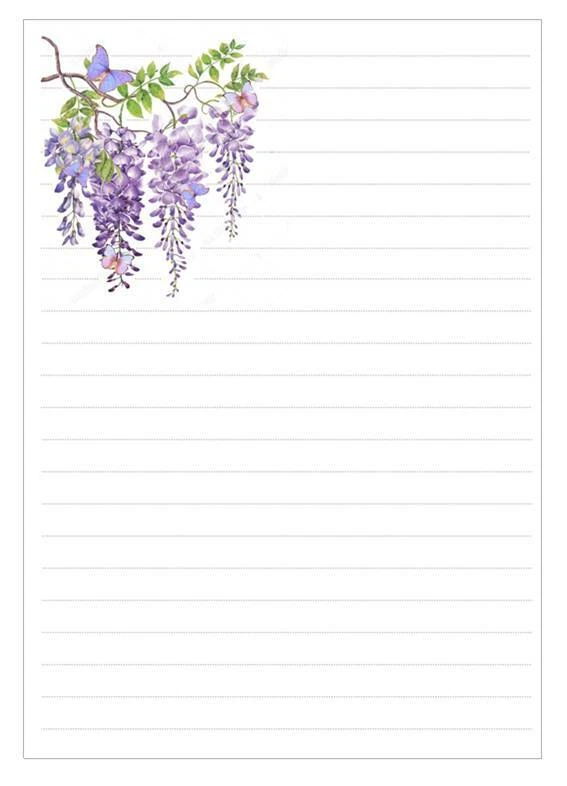 Wisteria Fun Letter Writing Paper - Lined - 20 pages - Premium 100gsm paper