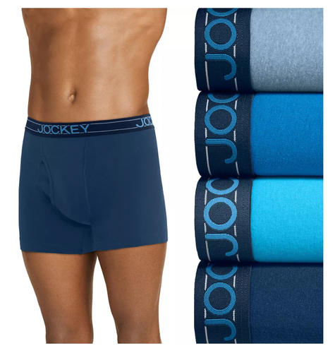 Jockey Boxer Briefs 3 Pack Men's M Blue Classics 100% Cotton Full Rise
