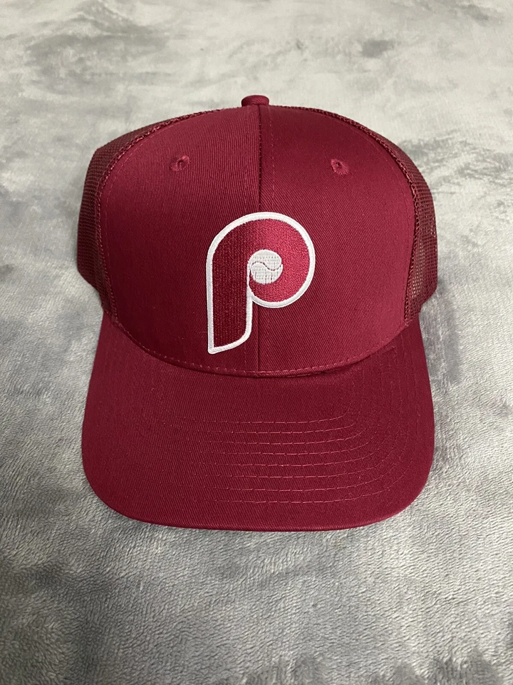 Gorra de camionero de béisbol con logotipo retro de los Philadelphia Phillies vintage de los años 70 NUEVA P1 Foto 2 de 4