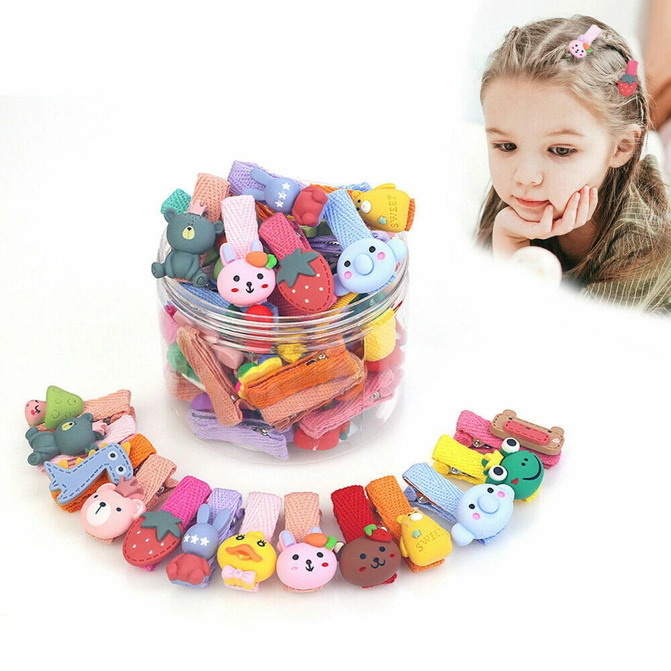 26 piezas lindas horquillas para niños flores dibujos animados pinzas para el cabello para niñas niños tocado Foto 3 de 4