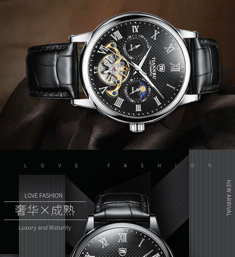 Hombre Storm Reloj Mecánico Automático Hombre Cinturón Multifuncional Sun Moon Star - Imagen 12 de 27