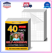 40 PCS Self-Adhesive Laminating Sheets, 9 X 12 Inches Clear Laminating Sheets No