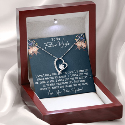 To My Future Wife Forever Love Heart Pendant Necklace Sentimental Gift for Bride