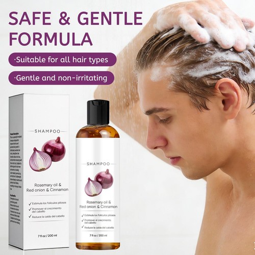 Rosemary Oil & Red Onion & Cinnamon Shampoo For Thinning Hair, Growth, and Shine - Afbeelding 11 van 12