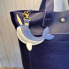 PORTLAND Leather Narwhal Purse Charm Whale Bag Charm NEW  FAST SHIP