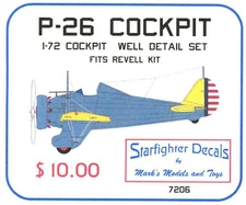 Starfighter Decals 1/72 P-26 PEASHOOTER RESIN COCKPIT CONVERSION KIT