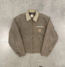 VTG Carhartt J97 CHT Detroit Jacket Work Wear Blanket Lined Size L - Made In USA