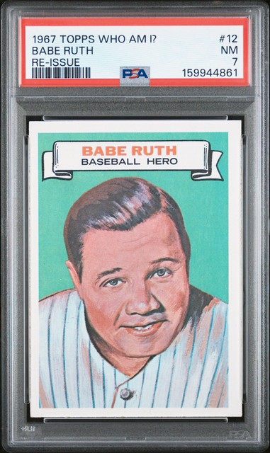 Babe Ruth Re-Issue 1967 Topps Who Am I? #12 NM PSA 7 POP 4 Only 3 Higher