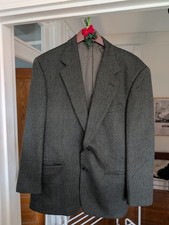 Men's Vintage Herringbone Lambswool Blazer, 40R, Made In The USA, Union Made