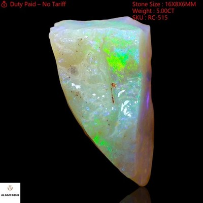 5.00 Cts Natural Australian Fire Opal Semiprecious Rough Gemstone 16x8x6 mm