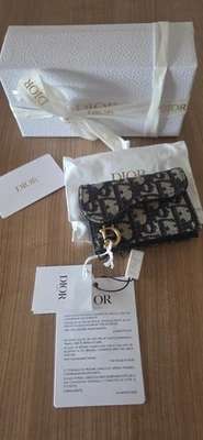 Dior SADDLE Small Canvas Bloom Kartenetui Portemonnaie Geldbörse - Bild 1 von 4
