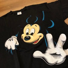 Disney vintage Mickey Mouse double sided print T-Shirt black L