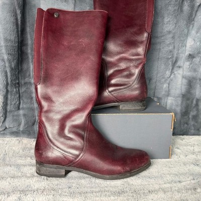 Bussola Lyon Cabernet Burgundy Leather Tall Riding Boots Womens 40 Round Toe