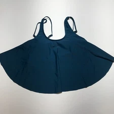 NWOT Womens Bikini Tankini Top Flowy Flounce Dark Teal Adjustable Strap Size XL